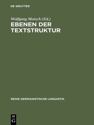 cover image of Ebenen der Textstruktur